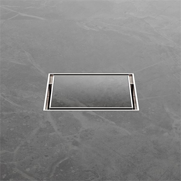 100MM SQUARE TILE INSERT FLOOR WASTE 50MM OUTLET BRUSHED NICKEL NRFW006BN Shower Grate Nero