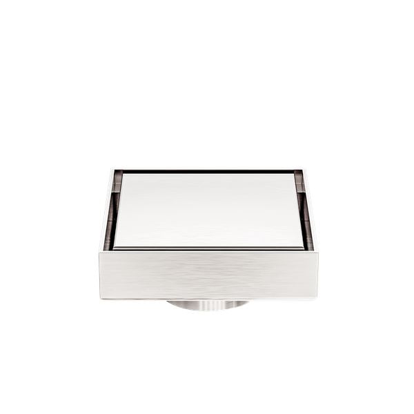 100MM SQUARE TILE INSERT FLOOR WASTE 50MM OUTLET BRUSHED NICKEL NRFW006BN Shower Grate Nero