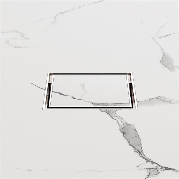 100MM SQUARE TILE INSERT FLOOR WASTE 50MM OUTLET BRUSHED NICKEL NRFW006BN Shower Grate Nero