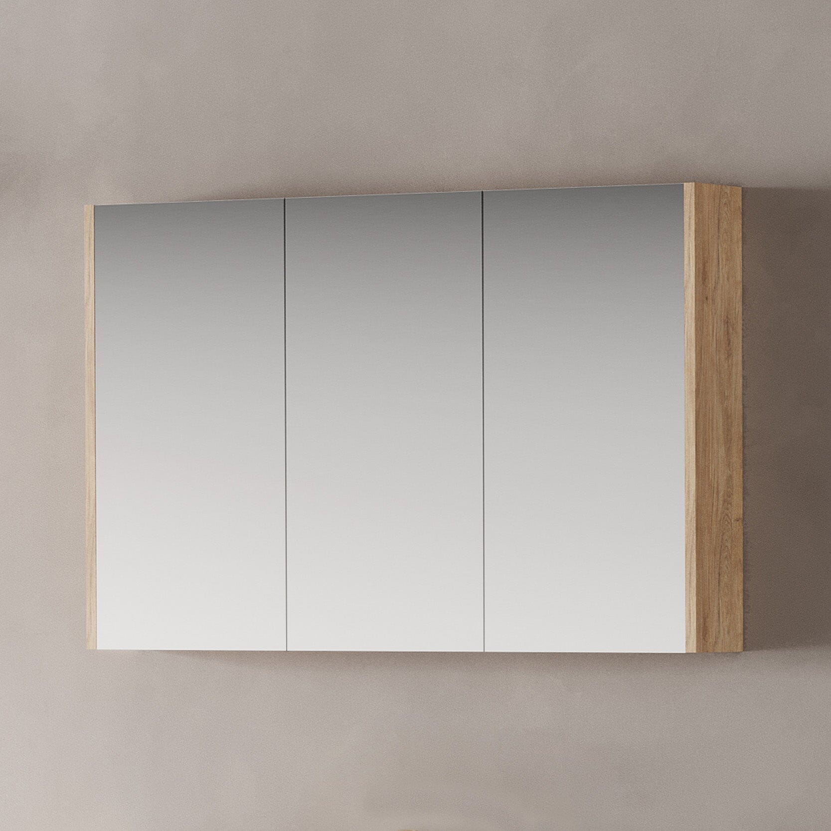 750mm Height Bathroom Shaving Cabinet Arova 1200mm Antico Oak