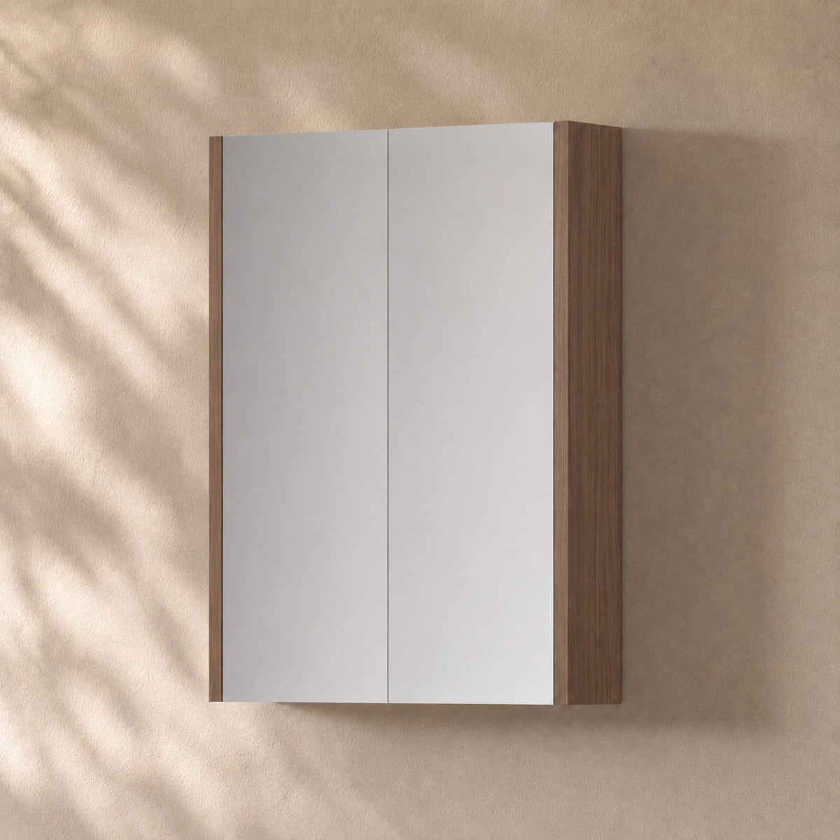 750mm Height Bathroom Shaving Cabinet Shaving Cabinet Arova 600mm(W) Warm Walnut - Gino