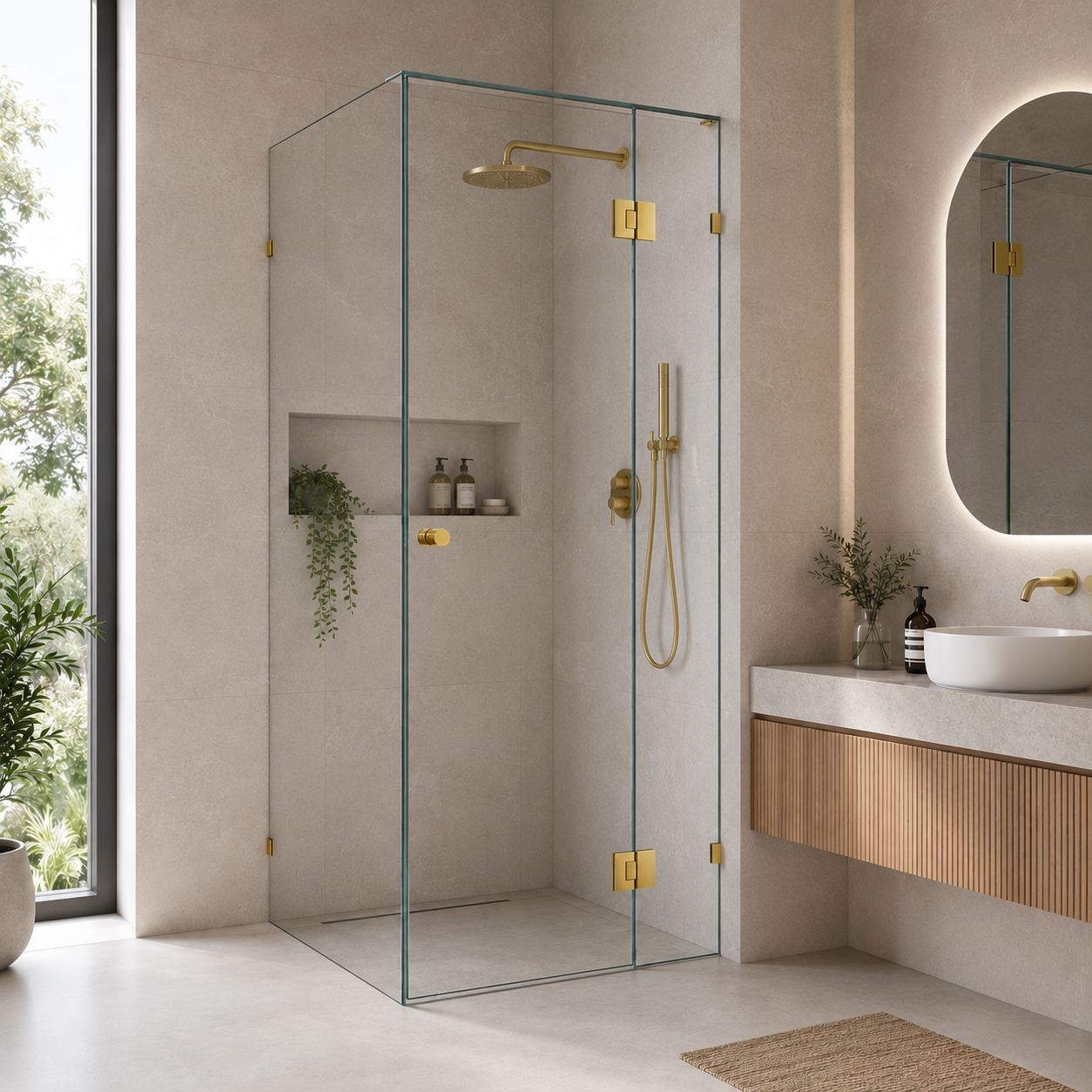 800mm Frameless Corner Shower Screen Shower Screens Arova