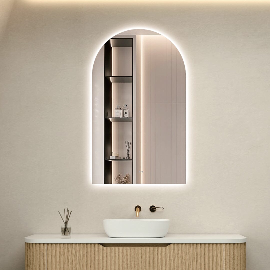 Achi Frameless Arch Led Bathroom Mirror Anti-Fog Dimmable LED Mirror Arova