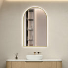 Achi Gold Frame Arch Led Bathroom Mirror Anti-Fog Dimmable LED Mirror Arova