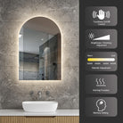 Achi Gold Frame Arch Led Bathroom Mirror Anti-Fog Dimmable LED Mirror Arova