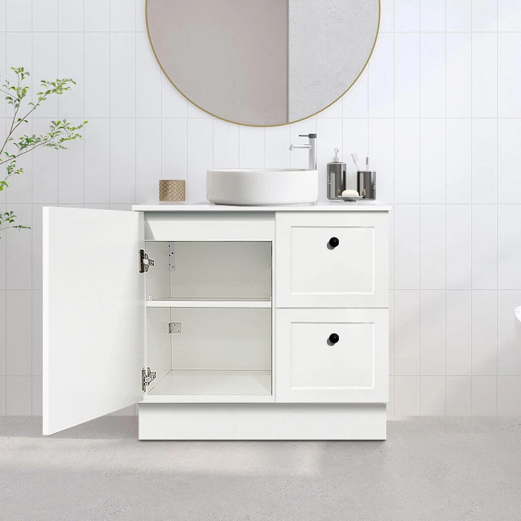 AUSTIN 900mm Floor Standing Bathroom Vanity (Right Hand) + Luxe Stone Top AROVA
