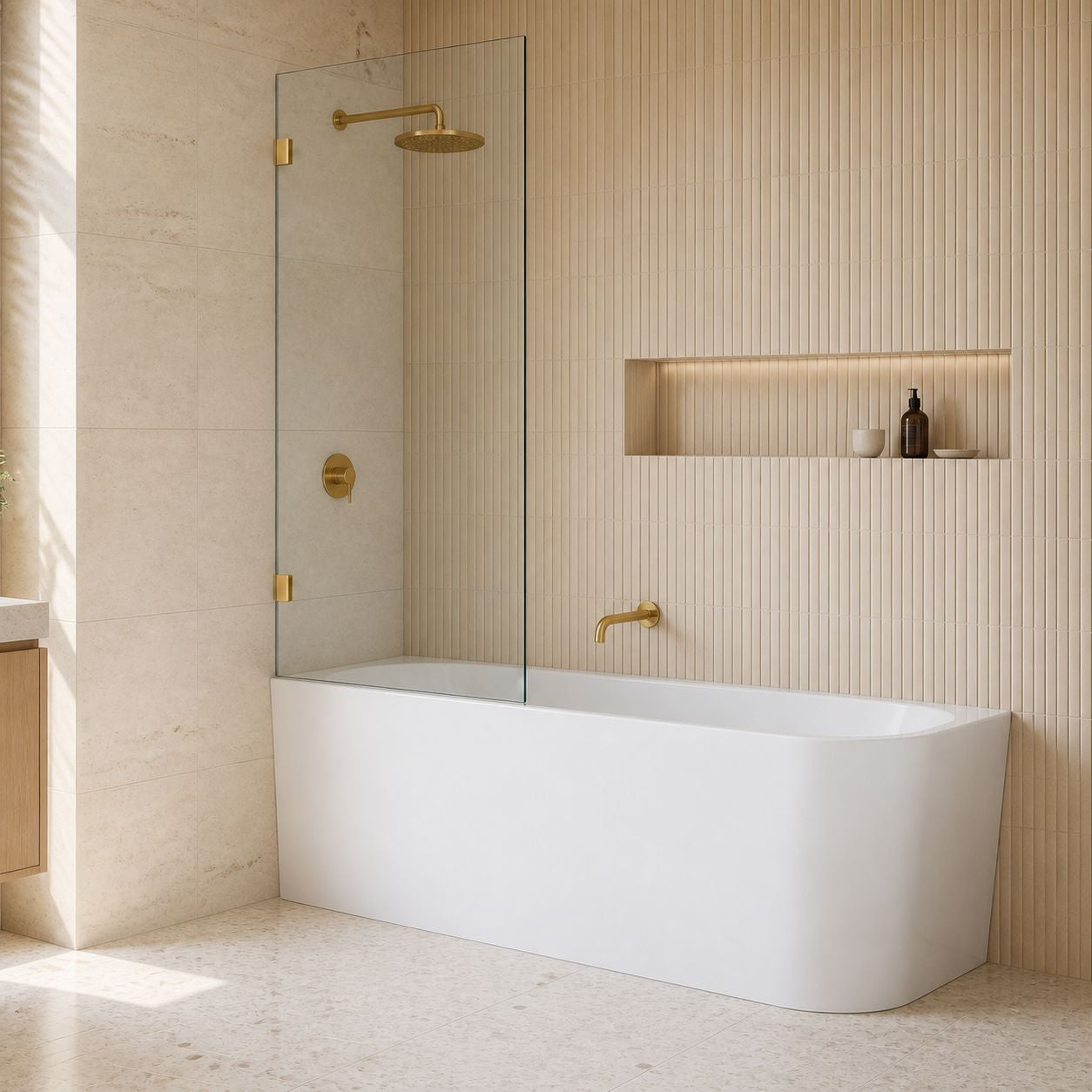 Bath Shower Screen Set Fully Frameless Shower Screens Arova