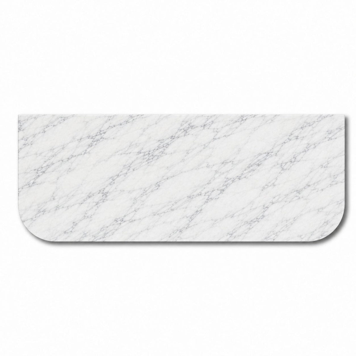 Bianco Carrara Curved Italian Natural Marble Vanity Top 1210x470mm – Honed Vanity Top Arova