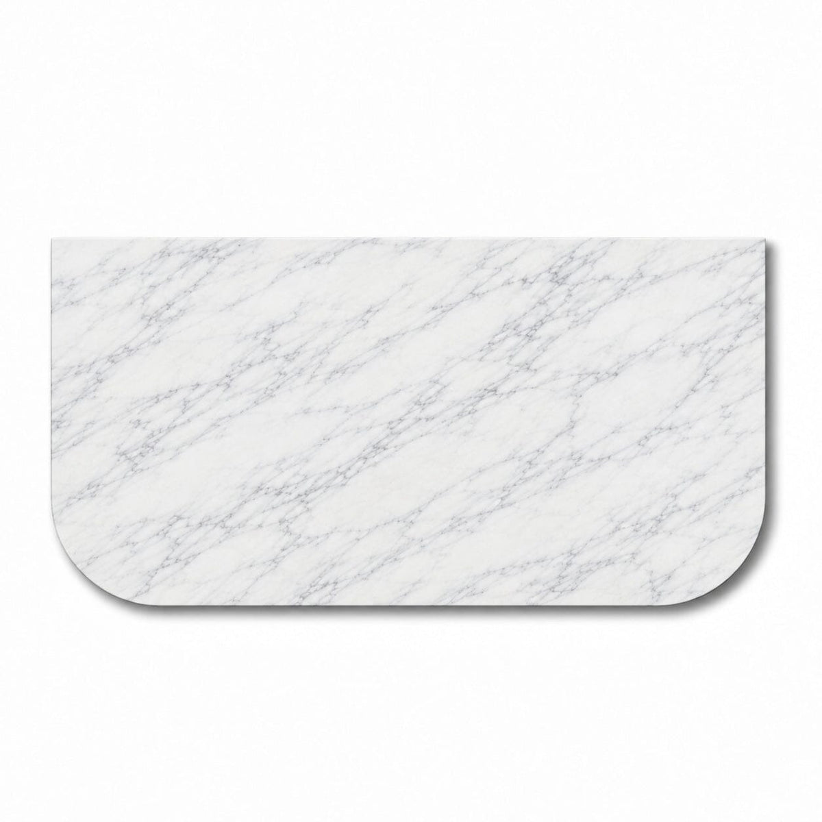 Bianco Carrara Curved Italian Natural Marble Vanity Top 910x470mm – Honed Vanity Top Arova