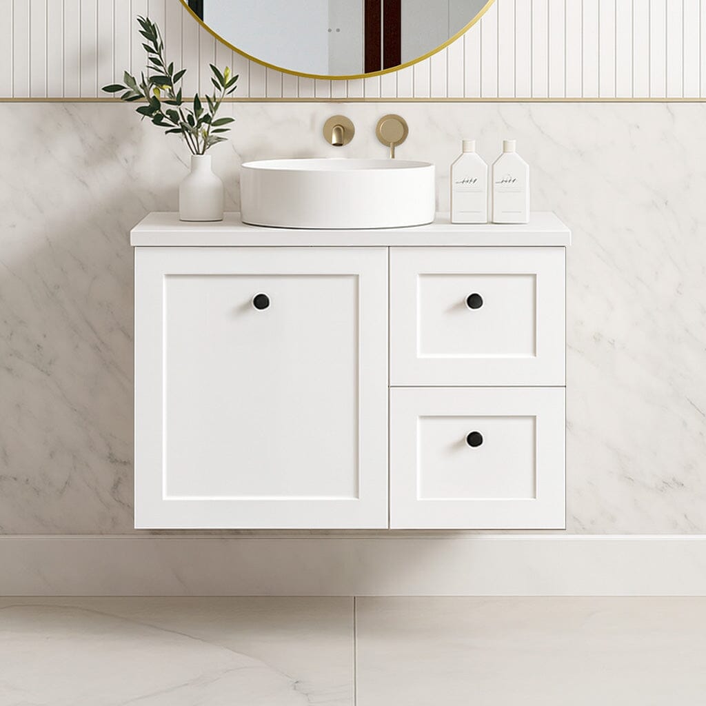 Clearance - AUSTIN 750mm Wall Hung Bathroom Vanity Right Hand Side Vanities Arova