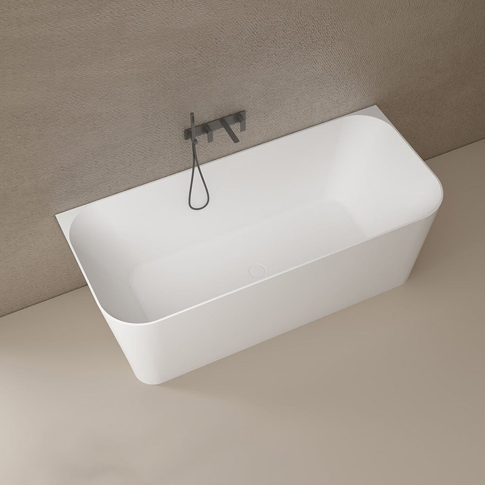 CLIO 1500mm Back to Wall Free Standing Bath Matte White Baths AROVA