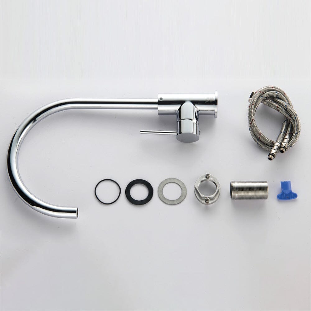 CLIO Gooseneck Kitchen Sink Mixer Tap Brushed Nickel Tapware Arova