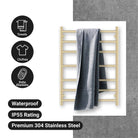 CLIO Heated Towel Rail Round Brushed Gold Accessories Arova