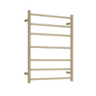CLIO Heated Towel Rail Round Brushed Gold Accessories Arova