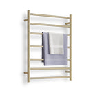 CLIO Heated Towel Rail Round Brushed Gold Accessories Arova