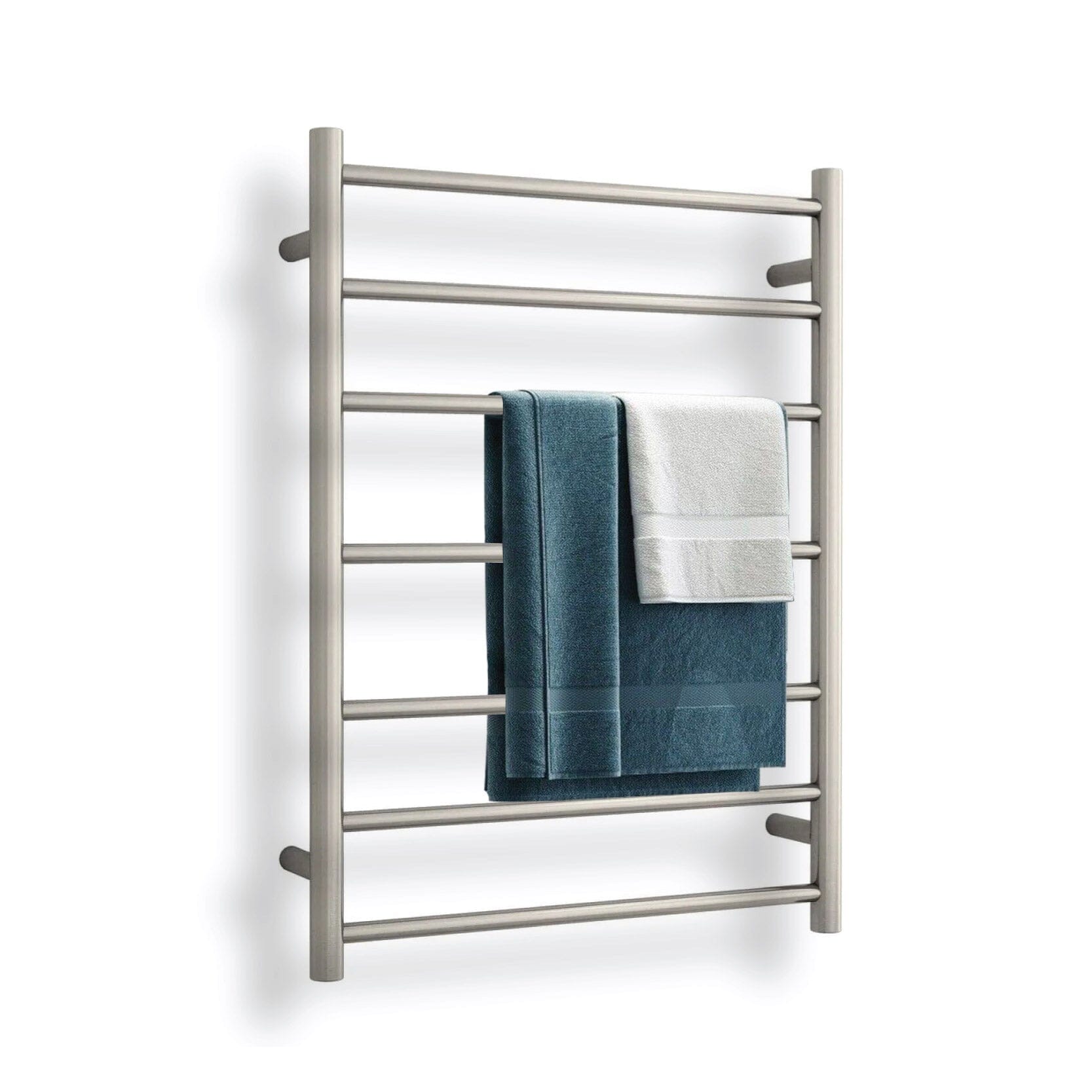 CLIO Heated Towel Rail Round Brushed Nickel Accessories Arova