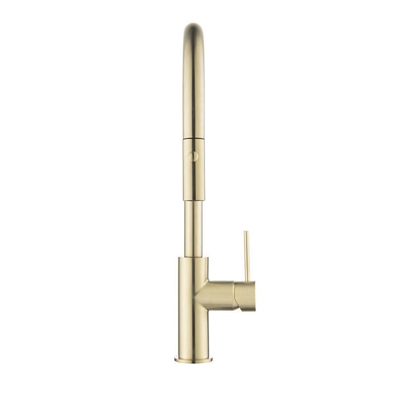 Clio Pull Out Kitchen Sink Mixer Tap with Spray Brushed Gold Tapware Arova