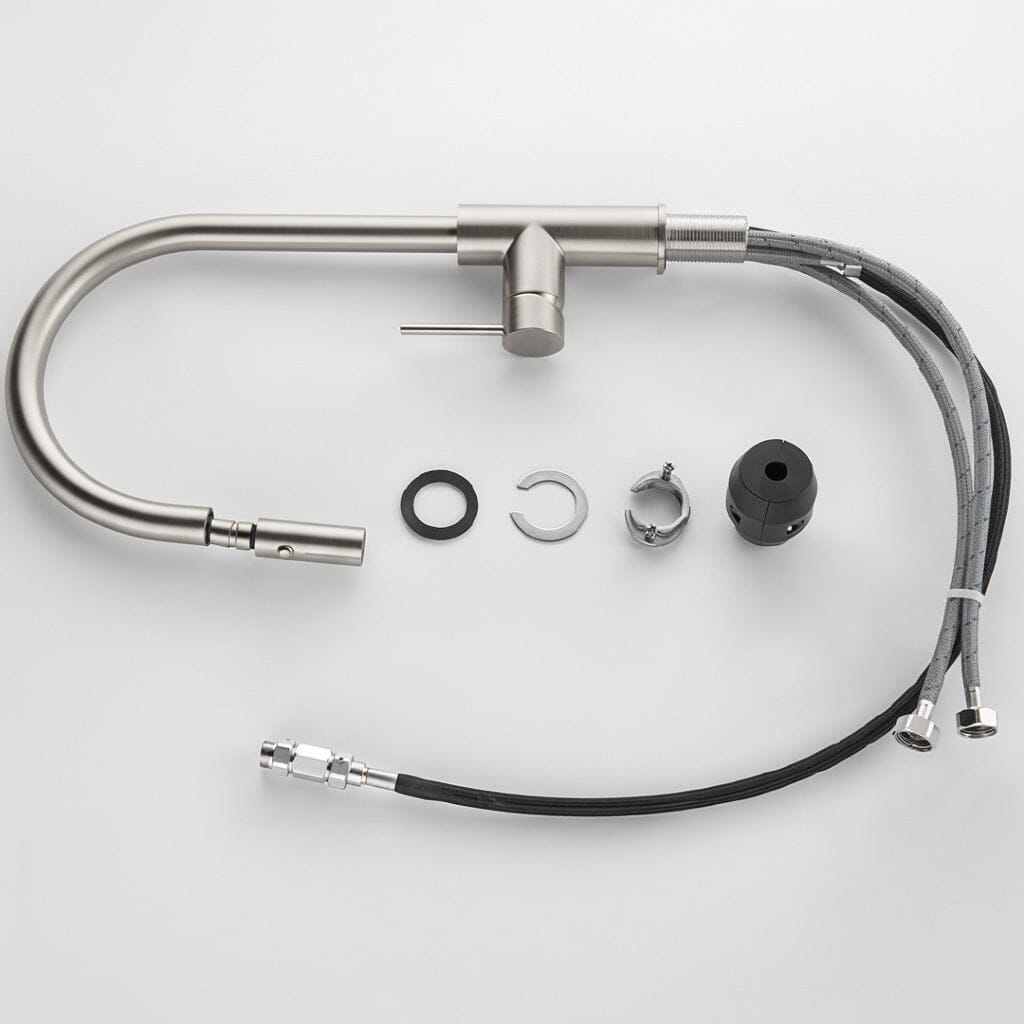 Clio Pull Out Kitchen Sink Mixer Tap with Spray Brushed Nickel Tapware Arova