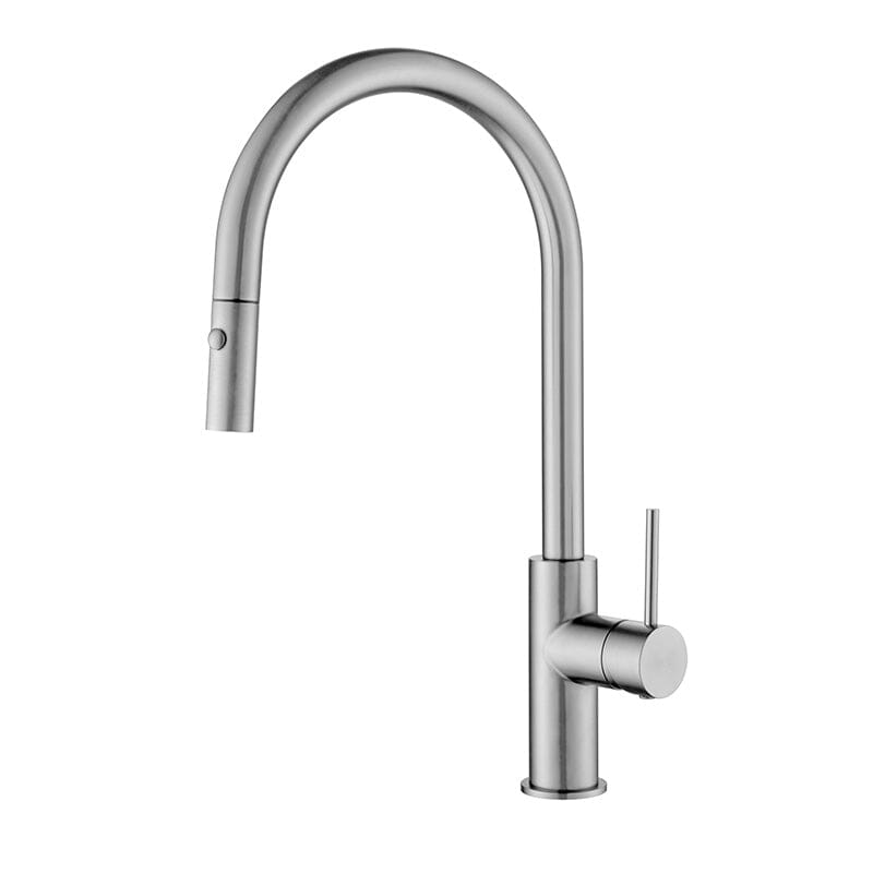 Clio Pull Out Kitchen Sink Mixer Tap with Spray Brushed Nickel Tapware Arova