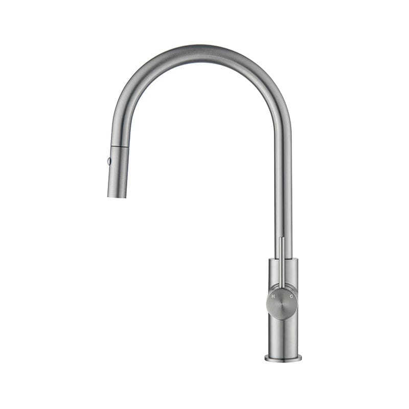 Clio Pull Out Kitchen Sink Mixer Tap with Spray Brushed Nickel Tapware Arova