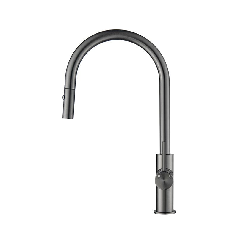 Clio Pull Out Kitchen Sink Mixer Tap with Spray Gunmetal Tapware Arova