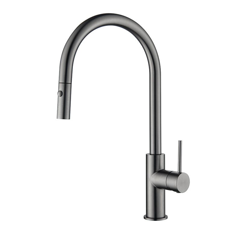 Clio Pull Out Kitchen Sink Mixer Tap with Spray Gunmetal Tapware Arova