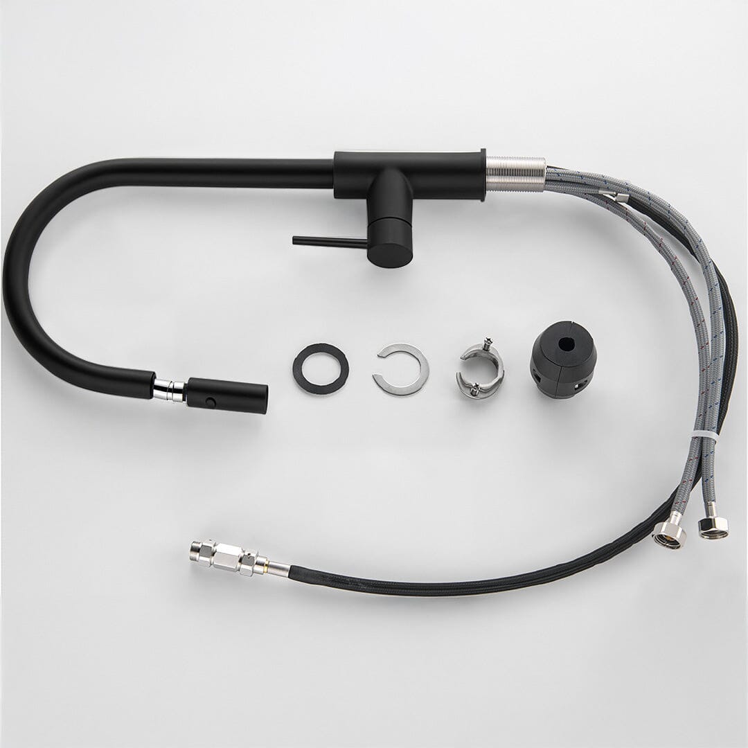 Clio Pull Out Kitchen Sink Mixer Tap with Spray Matte Black Tapware Arova