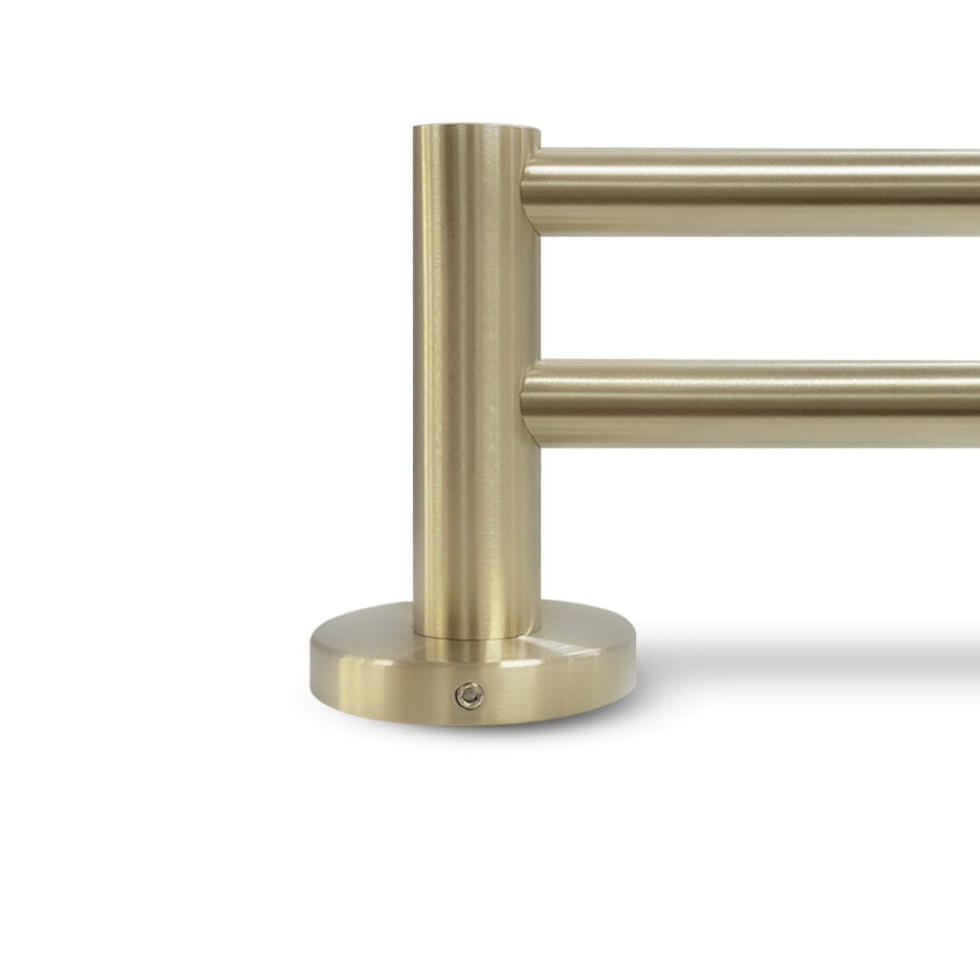 Clio Round Double Towel Rail 600mm Brushed Gold Accessories Arova