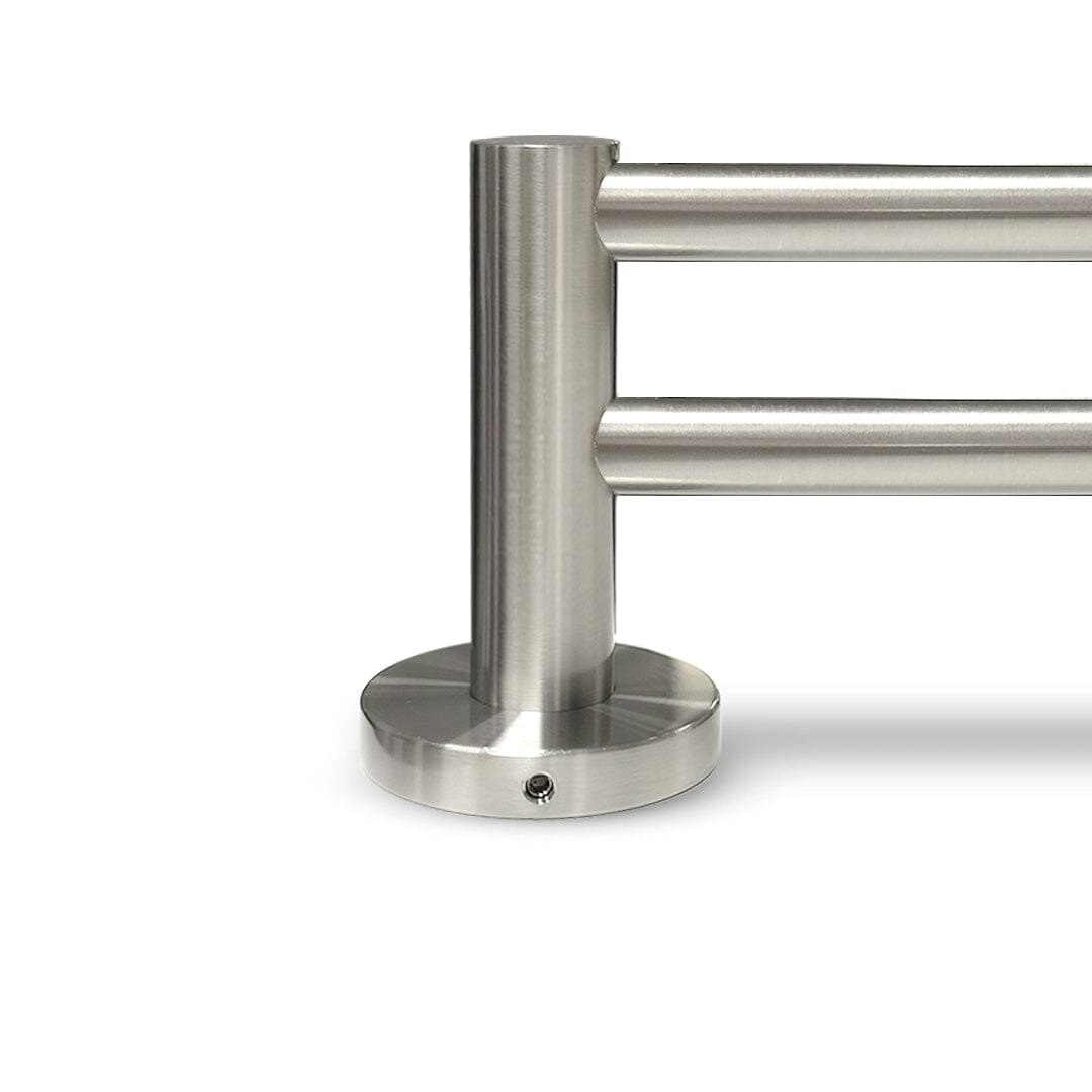 Clio Round Double Towel Rail 600mm Brushed Nickel Accessories Arova