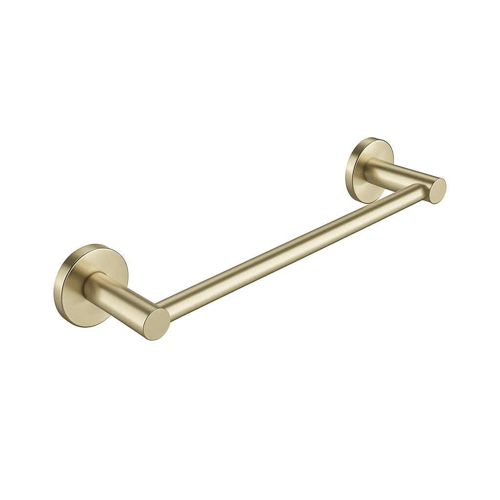 Clio Single Towel Rail 300mm Brushed Gold Accessories Arova
