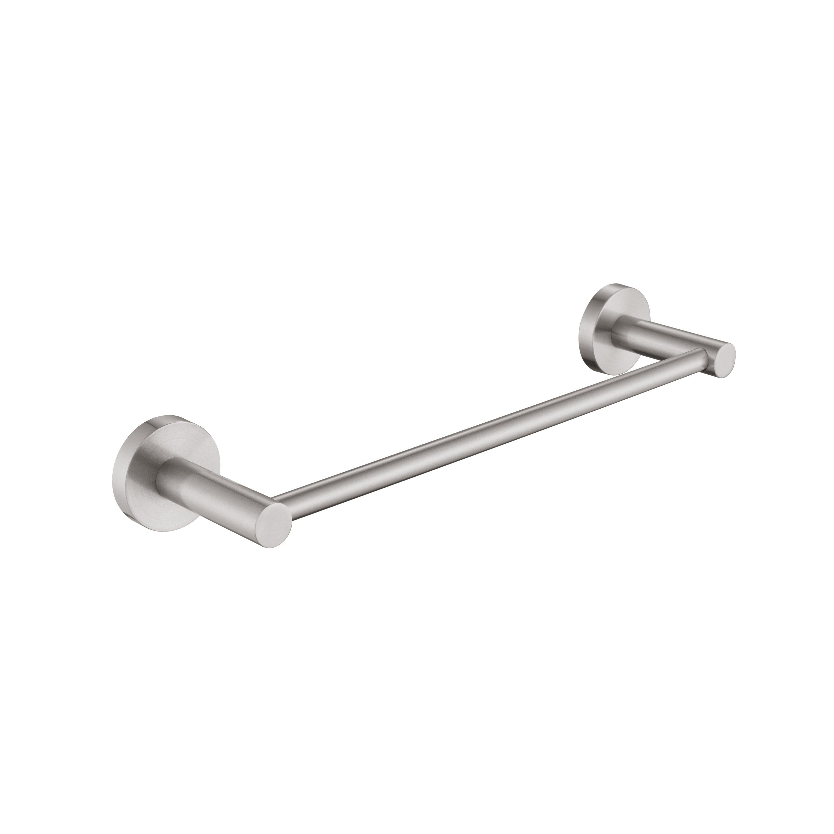 Clio Single Towel Rail 300mm Brushed Nickel Accessories Arova