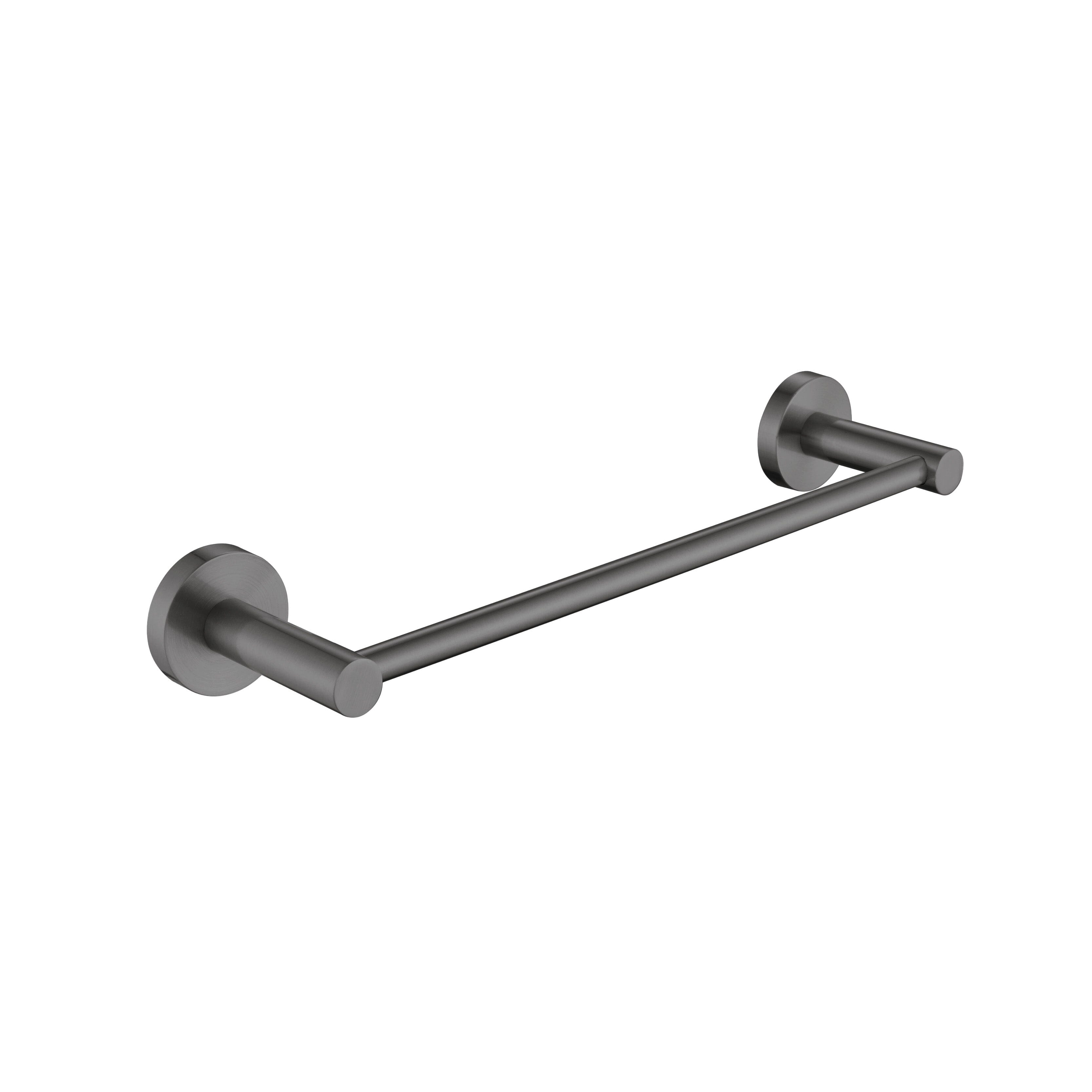 Clio Single Towel Rail 300mm Gunmetal Accessories Arova