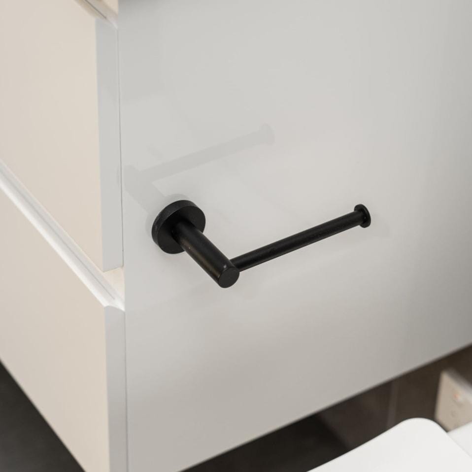 Clio Toilet Roll Holder Stainless Steel Matte Black Accessories Arova