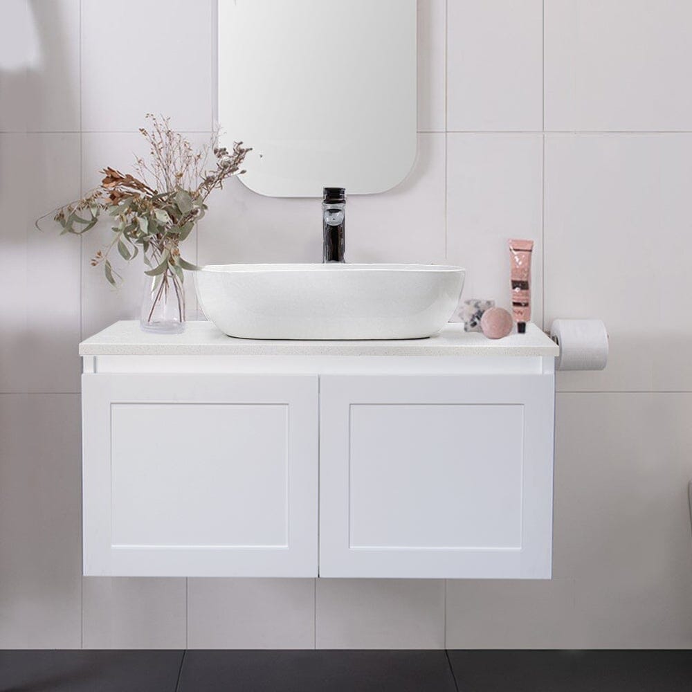 CLOVER 750mm Wall Hung Bathroom Vanity & Luxe Stone Top AROVA