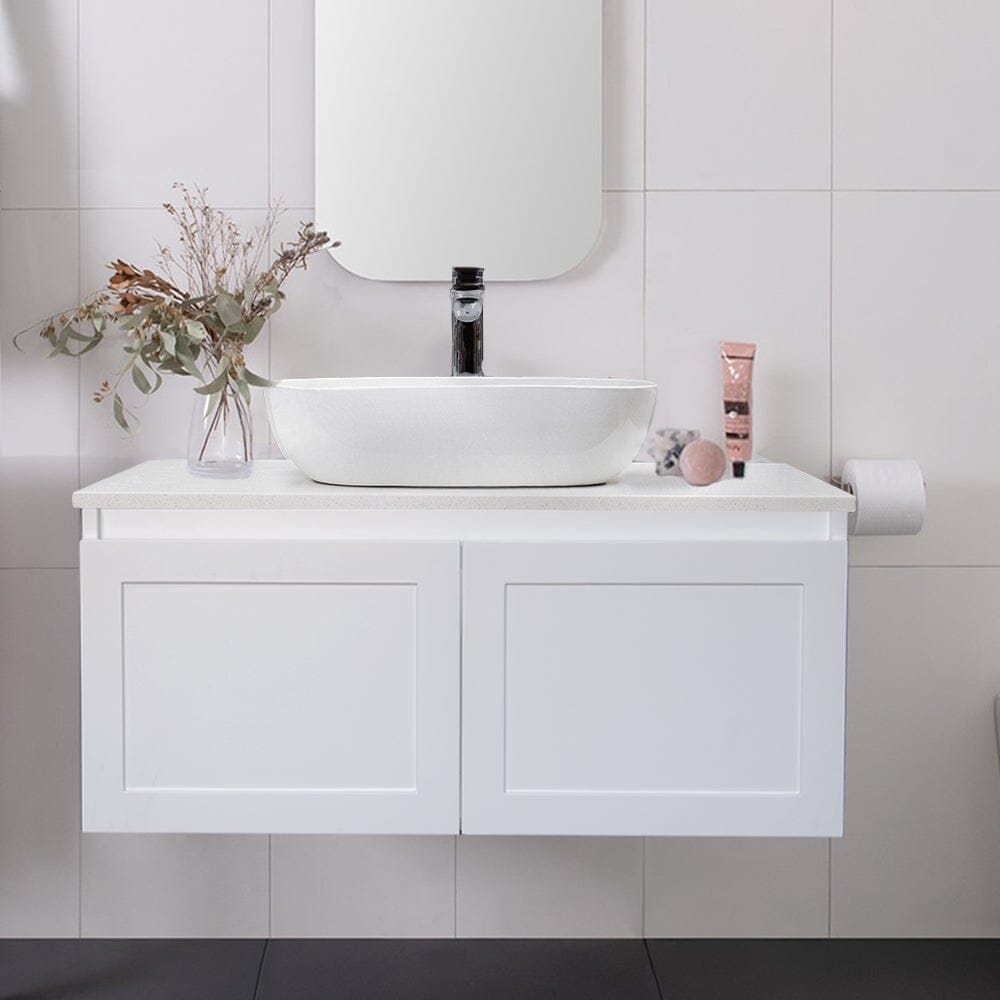 CLOVER 900mm Wall Hung Bathroom Vanity & Bliss Stone Top AROVA