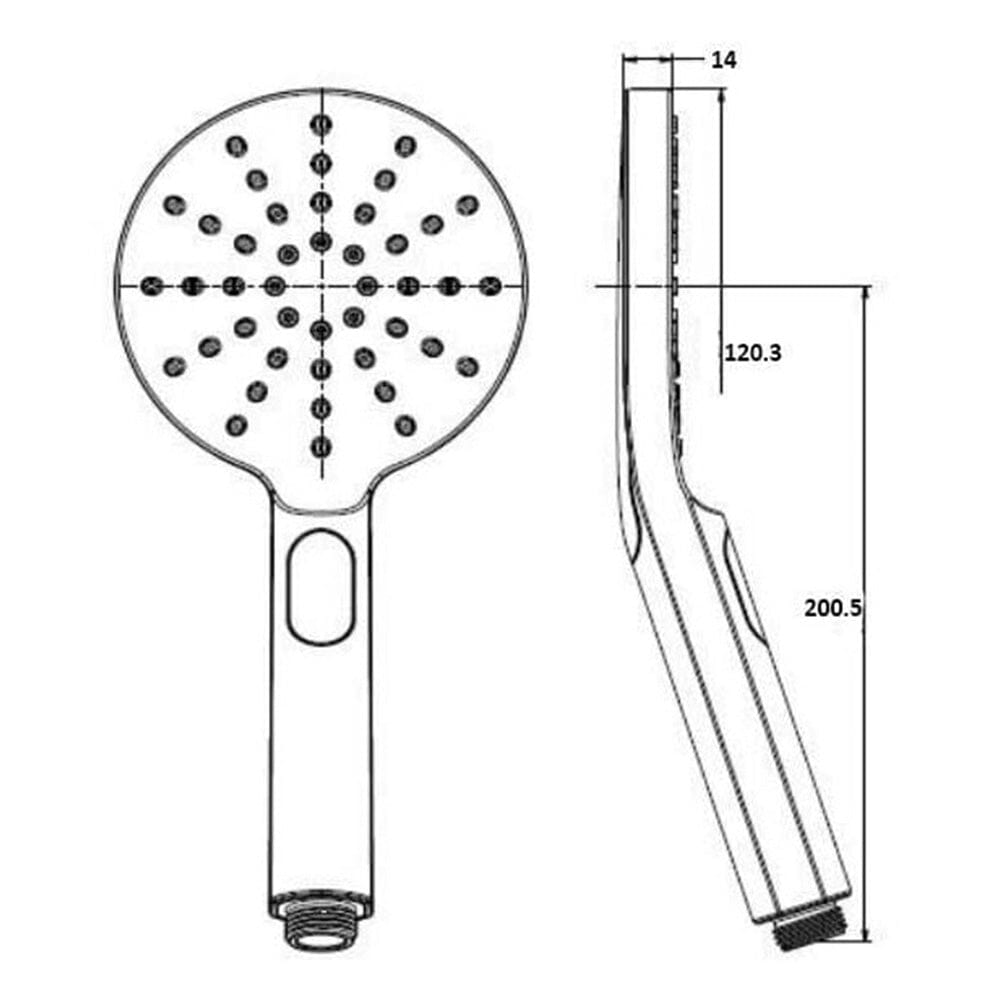 Como Shower Handset Round Gunmetal Accessories Arova