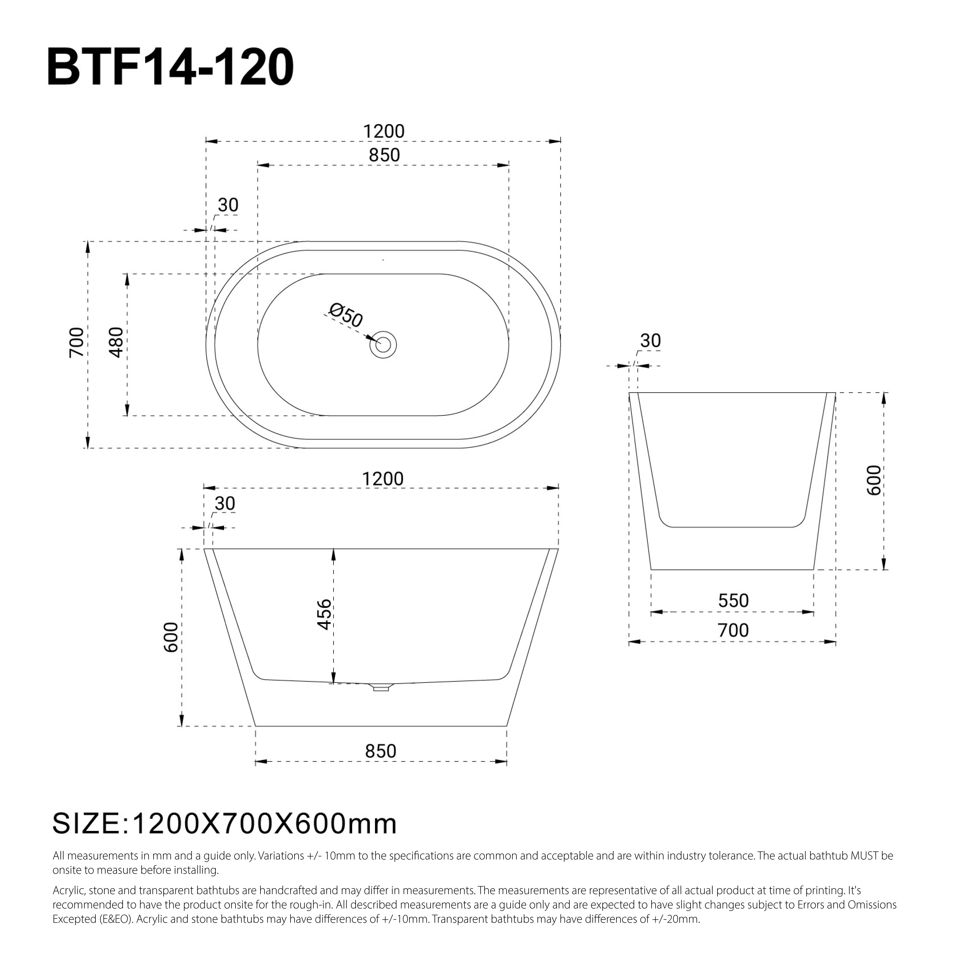 CORA 1200mm Oval Freestanding Bath Gloss White Baths AROVA