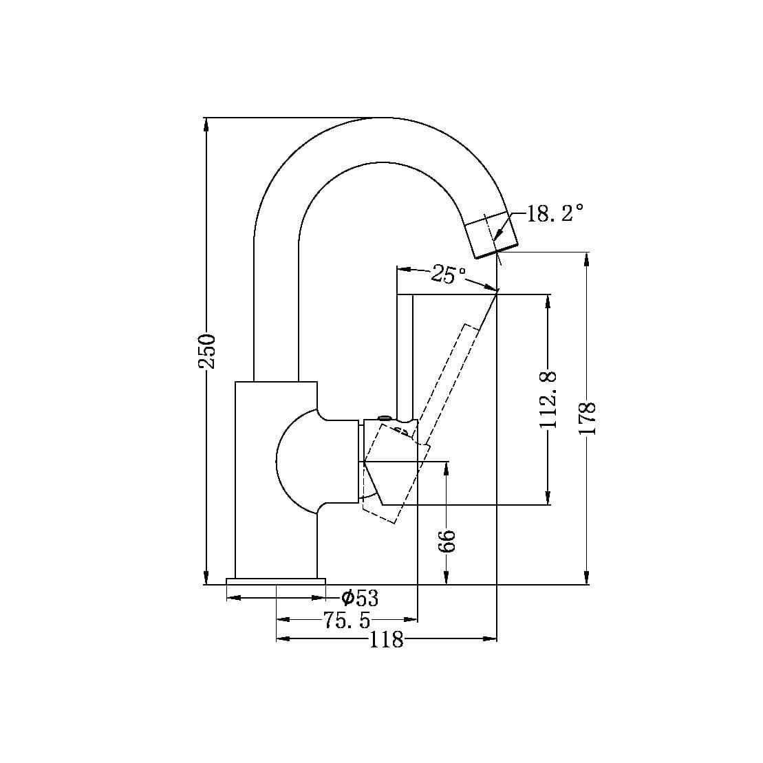 DOLCE BASIN MIXER CHROME NR25080701CH Tapware Nero