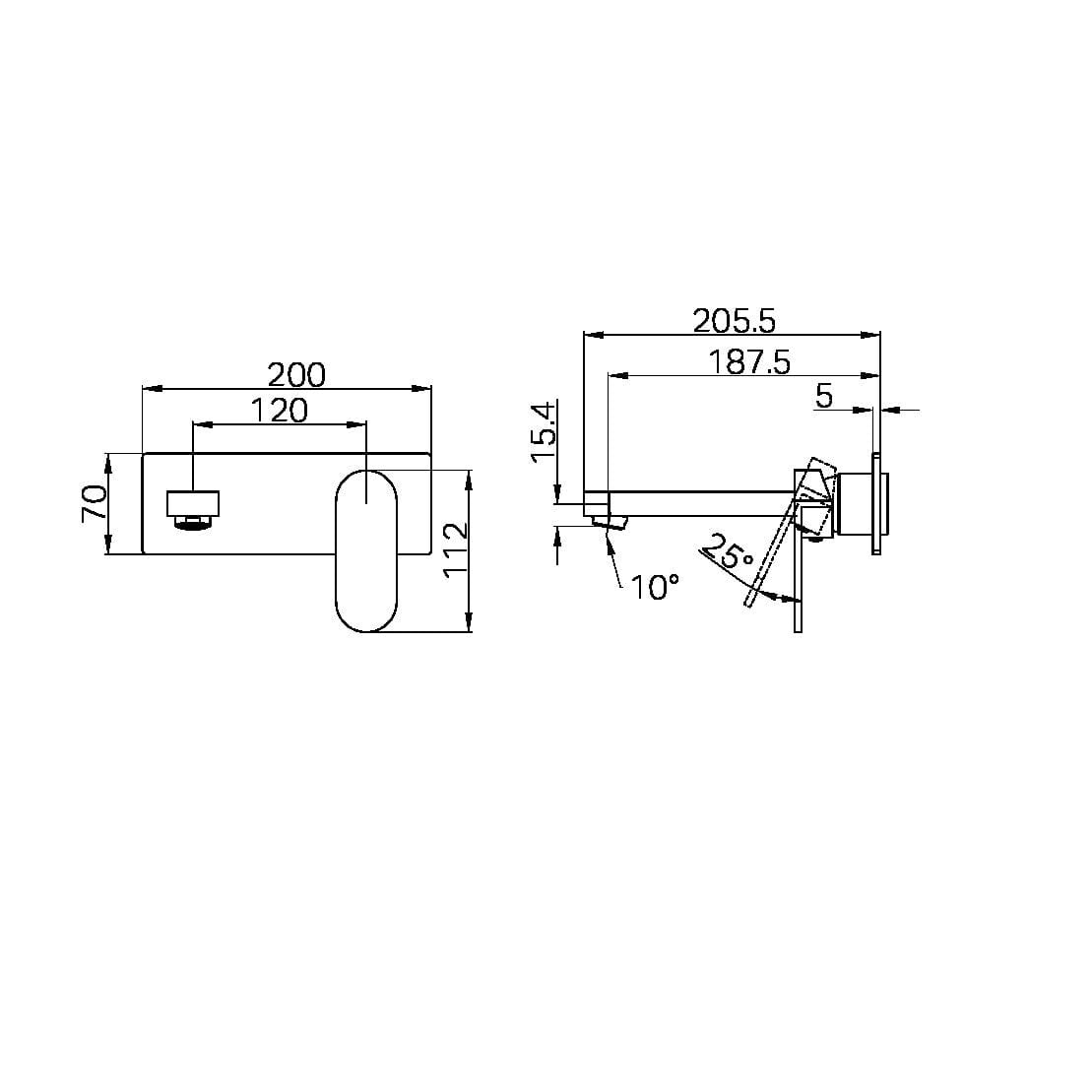 ECCO WALL BASIN/BATH MIXER TRIM KITS ONLY GUN METAL Tapware Nero
