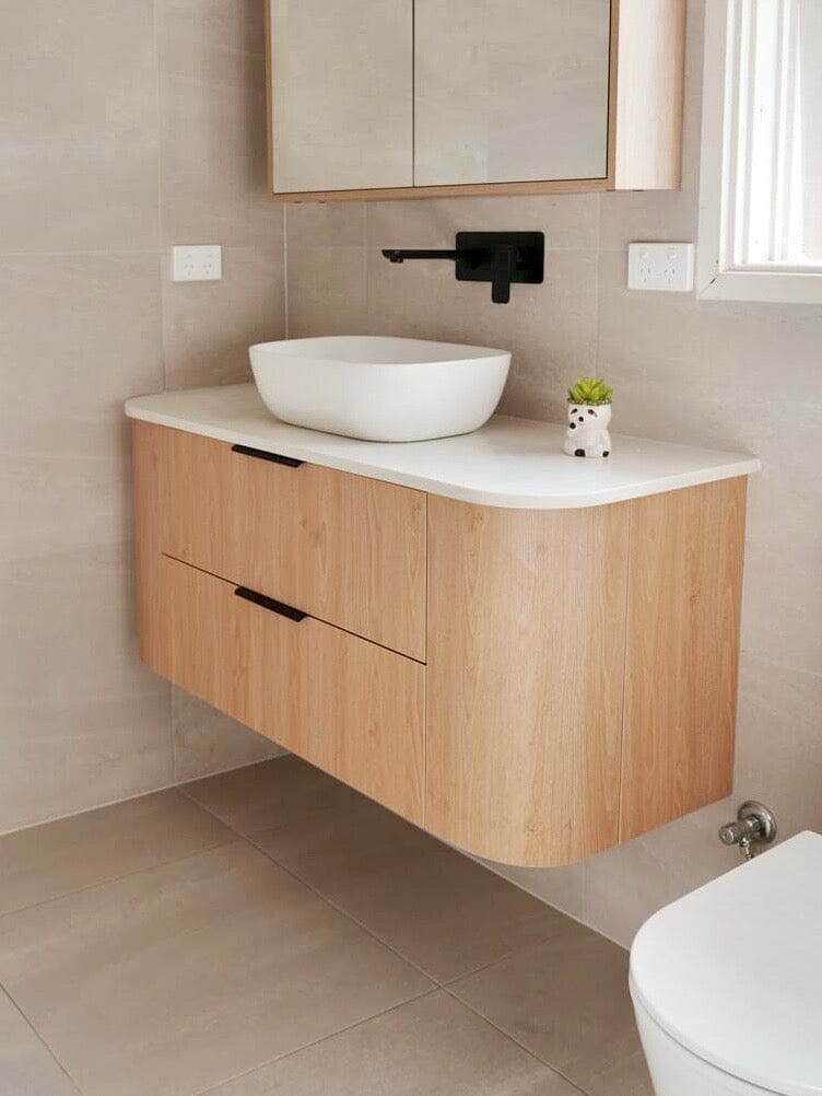 Ellie 1200mm Curved Wall Hung Vanity Vanities Arova