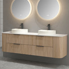 Ellie 1800mm Curved Wall Hung Vanity Double Bowls Vanities Arova
