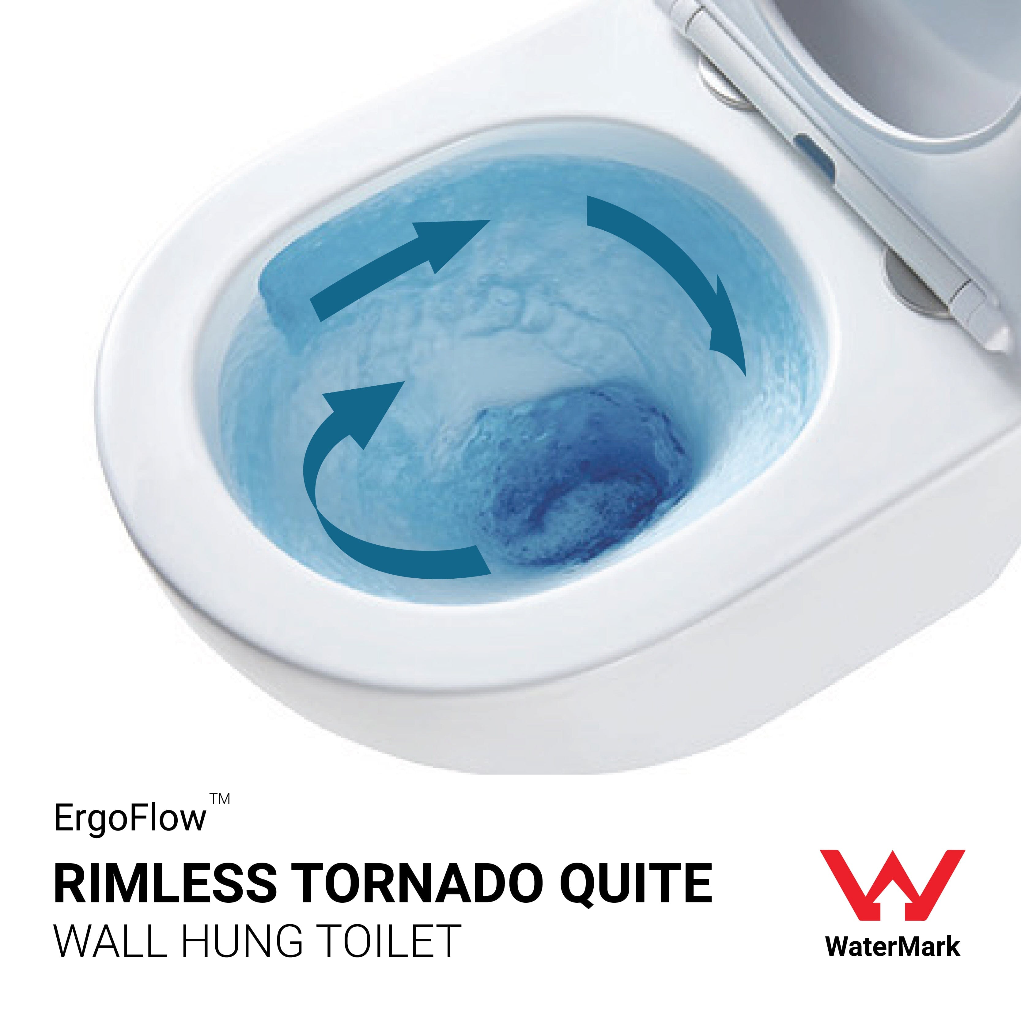 ErgoFlow Edge52 Rimless Tornado Wall Hung Toilet Pan Toilets Arova