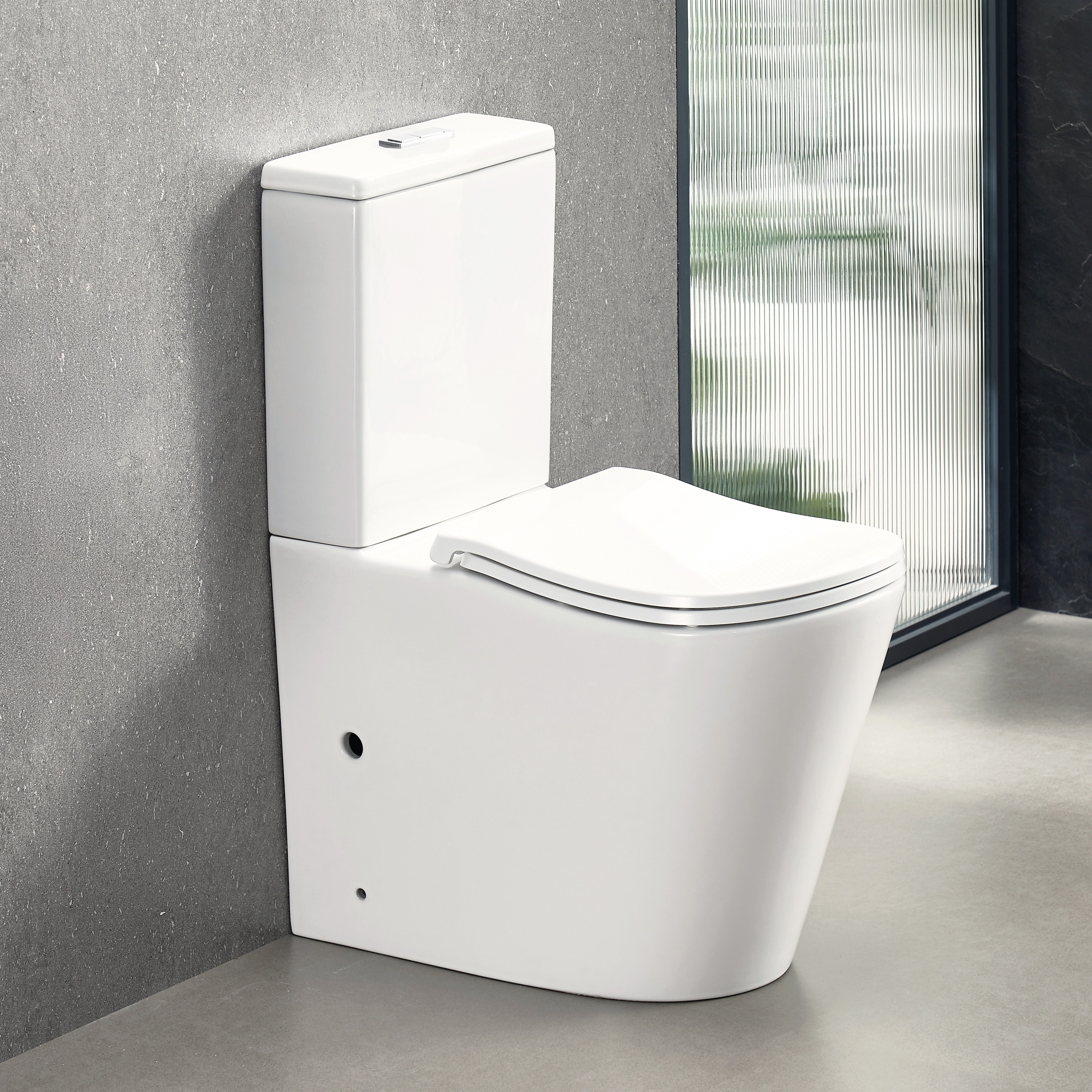 ErgoFlow Edge67 Ergonomic Rimless Tornado Back to Wall Toilet Toilets Arova