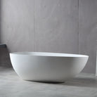 FINN 1400mm Egg Shape Oval Stone Bath Matte White Baths AROVA
