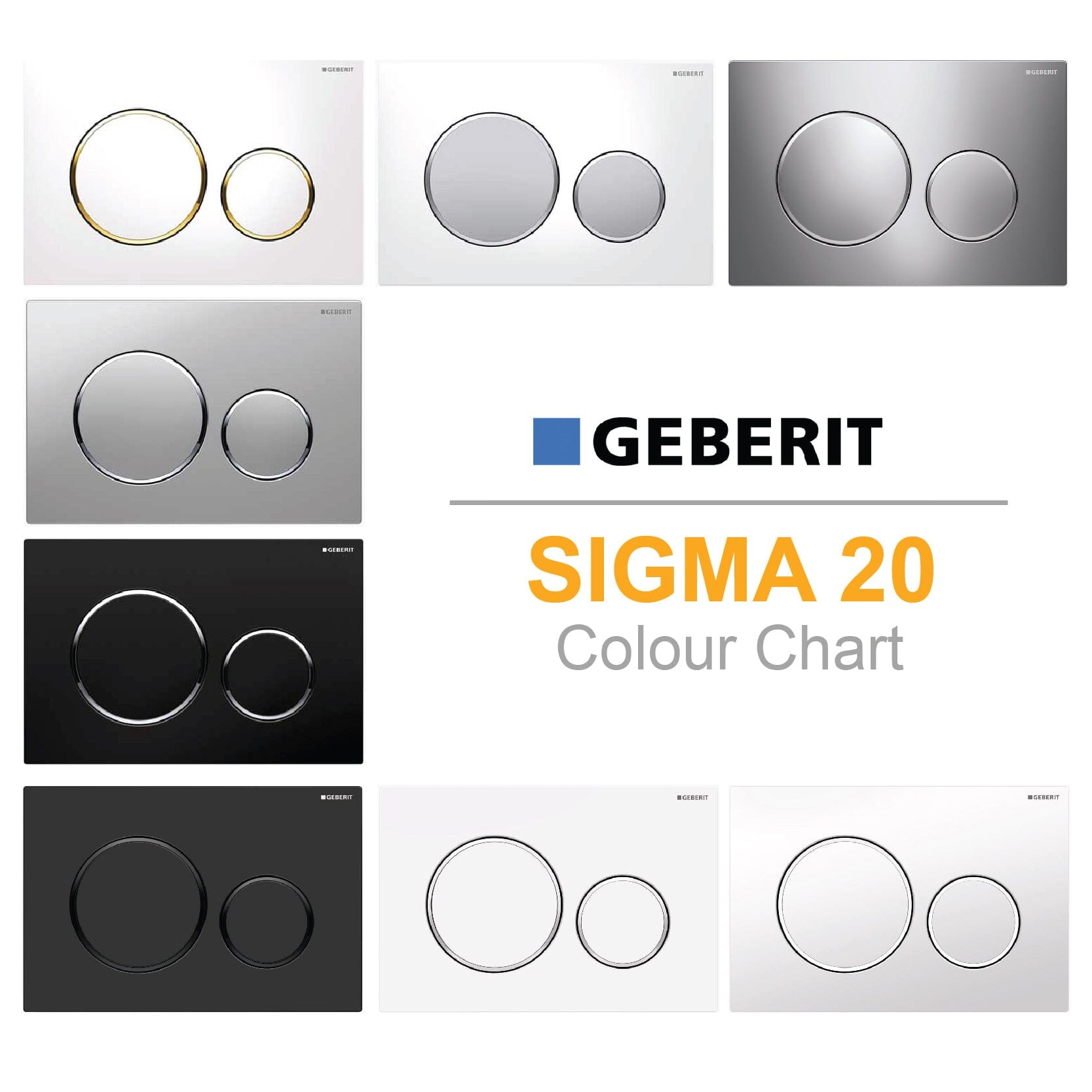 Geberit Sigma 20 Dual Flush Button and Plate Toilets Geberit