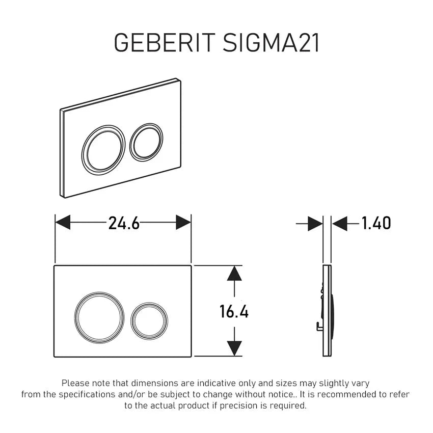 Geberit Sigma 21 Dual Flush Button – Mustang Slate with Brass Trim Toilets Geberit