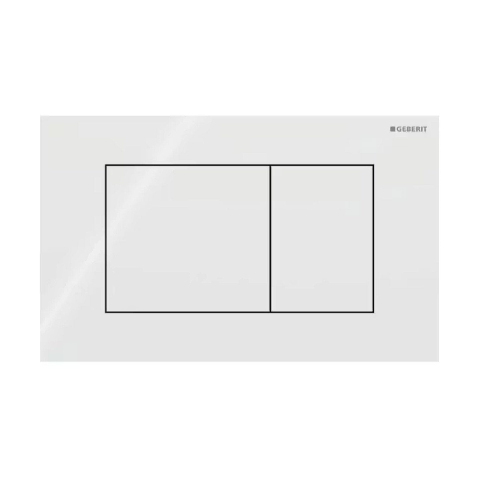 Geberit Sigma40 Square Dual Flush Plate - White Glass Toilets Geberit