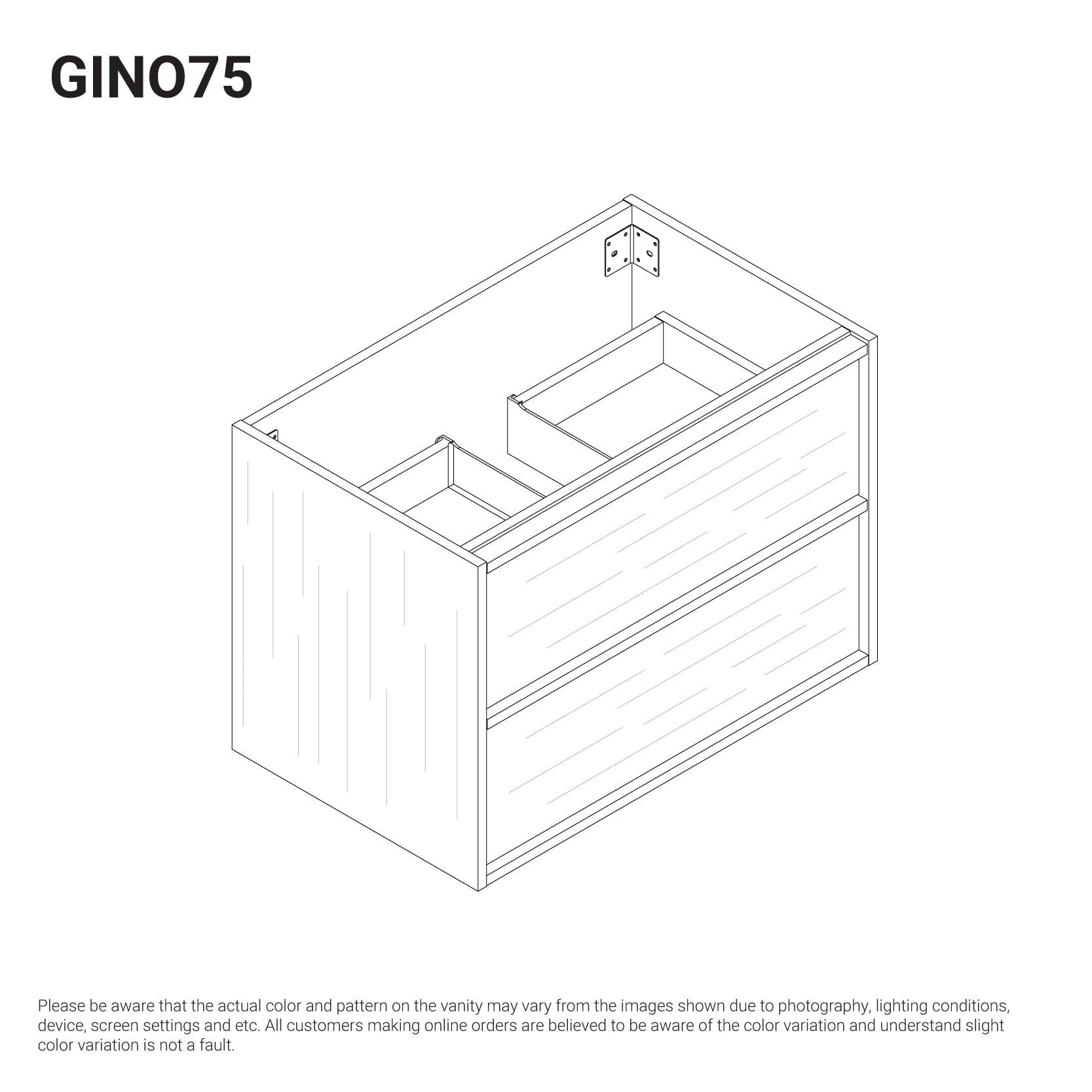 Gino 750mm Timber Wall Hung Bathroom Vanity Vanities Arova