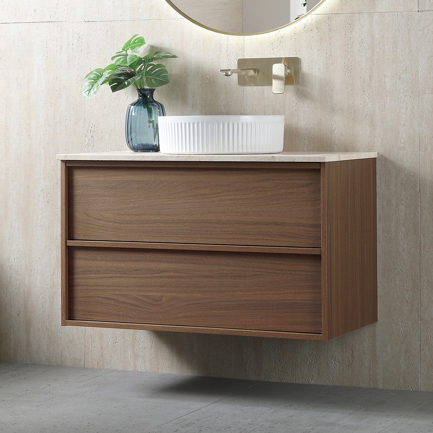 Gino 900mm Timber Wall Hung Bathroom Vanity Vanities Arova