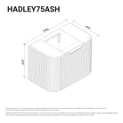 Hadley 750mm Curved Fluted Wall Hung Vanity Timber Veneer Vanities Arova
